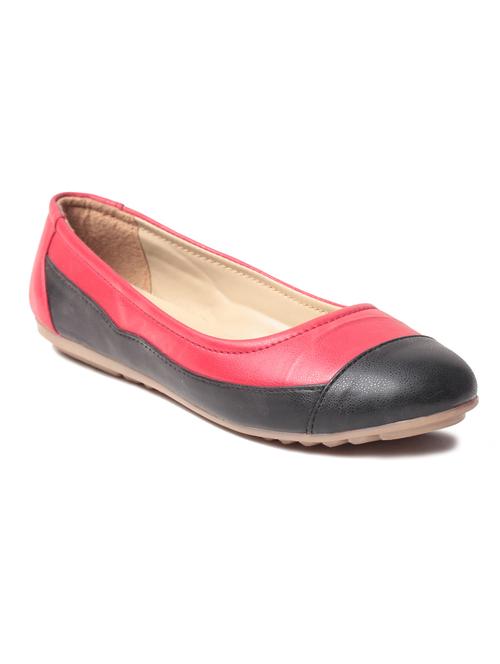 red leatherette slip on ballerina - 10277352 - Very Small Image - 1