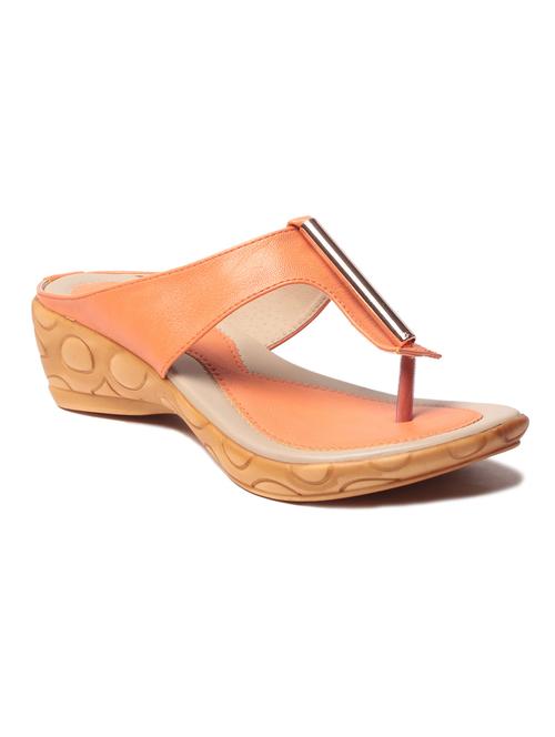 orange leatherette wedge - 10277368 - Very Small Image - 1
