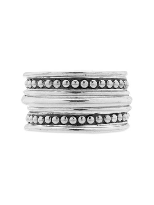 Silver Color Metal Alloy Bangles Set - 1028149 - Very Small Image - 1