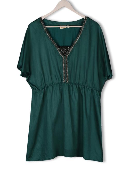 dark green v-neck top - 1028774 - Very Small Image - 1