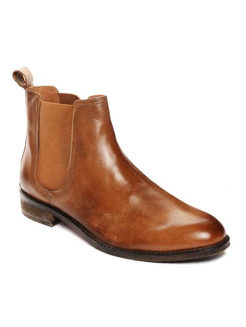 tan synthetic slip on boots - 10288218 - Very Small Image - 1