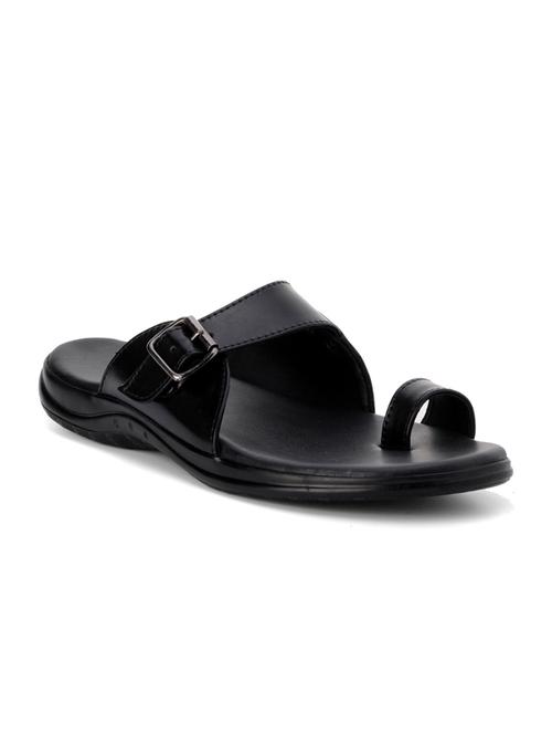 black synthetic slip on slippers - 10288219 - Very Small Image - 1
