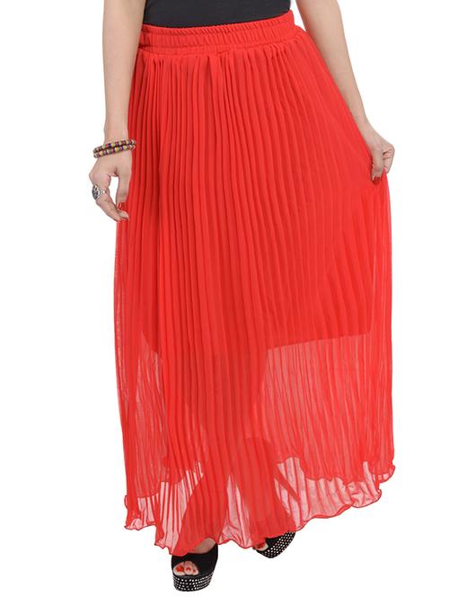 red chiffon skirts - 10288990 - Very Small Image - 1