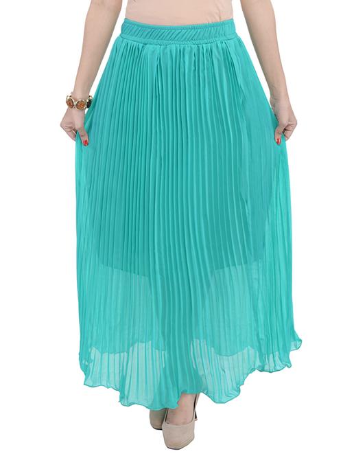 turquoise chiffon skirts - 10288991 - Very Small Image - 1