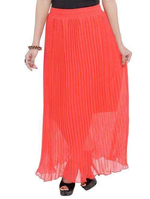 orange chiffon skirts - 10288995 - Very Small Image - 1