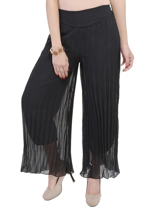 black chiffon palazzos - 10289004 - Very Small Image - 1