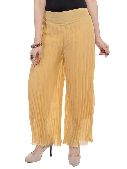 beige chiffon palazzos - 10289005 - Very Small Image - 1