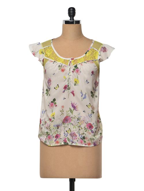 floral lilly printed top - 1029082 - Very Small Image - 1
