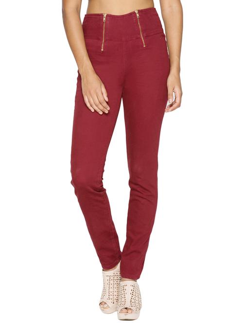 marsala cotton stretch jeggings - 10292878 - Very Small Image - 1
