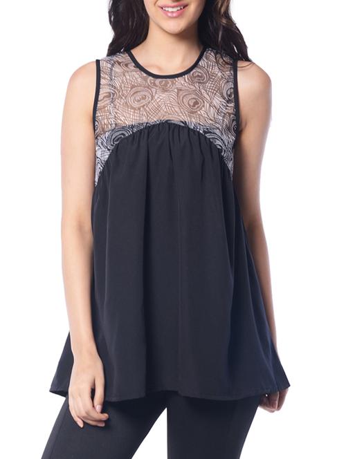black crepe top - 10293456 - Very Small Image - 1