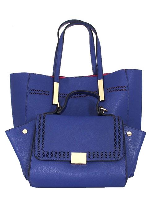 blue leatherette handbag - 10295168 - Very Small Image - 1