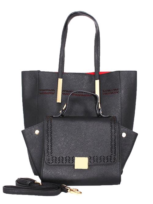 black leatherette handbag - 10295169 - Very Small Image - 1