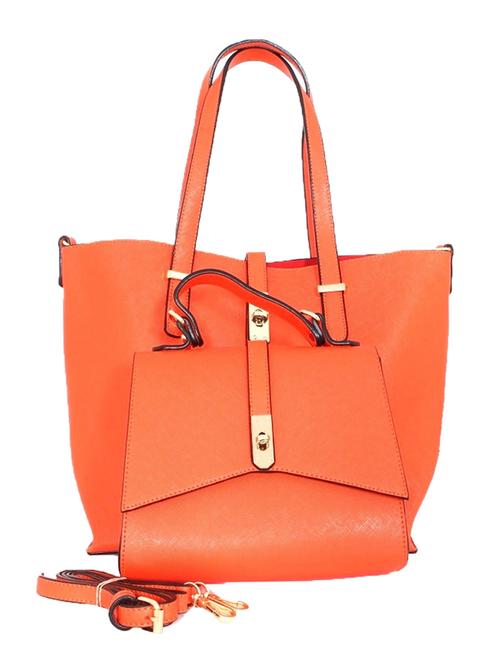 orange leatherette handbag - 10295176 - Very Small Image - 1