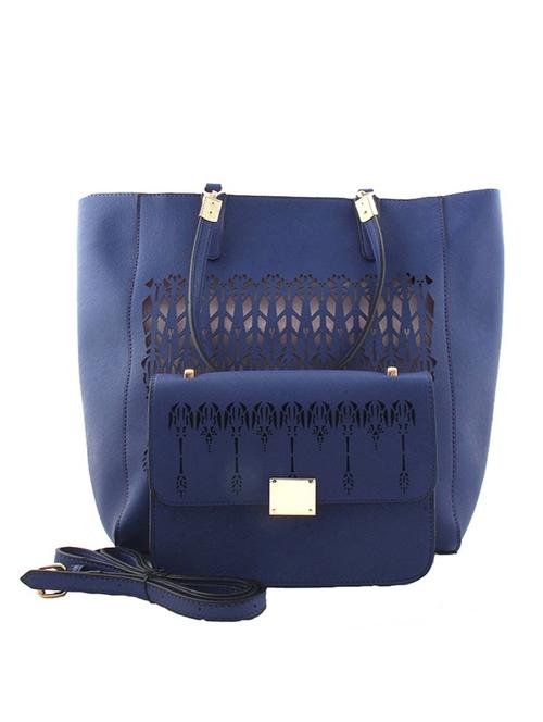 blue leatherette handbag - 10295183 - Very Small Image - 1