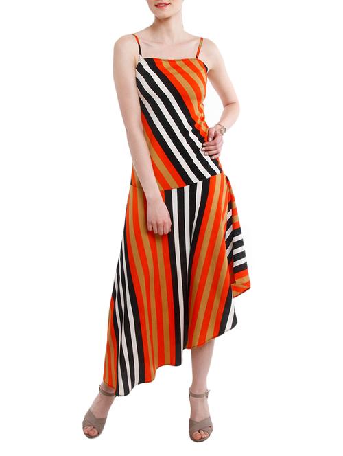 orange crepe dress - 10295213 - Very Small Image - 1