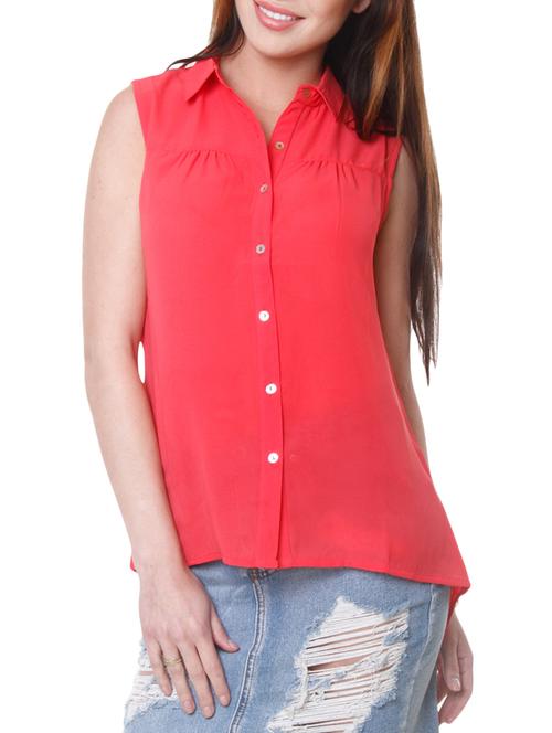 coral georgette shirt - 10295217 - Very Small Image - 1