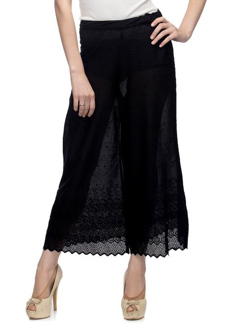 black cotton palazzos - 10297144 - Very Small Image - 1