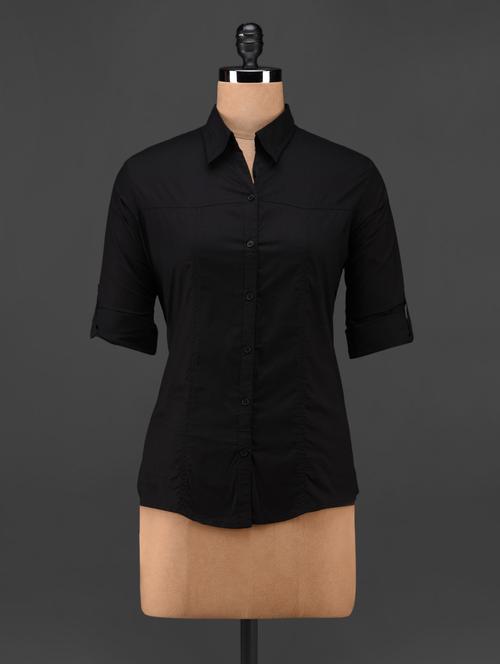 solid black cotton shirt - 1029762 - Very Small Image - 1