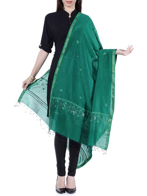 green chanderi dupatta - 10297826 - Very Small Image - 1
