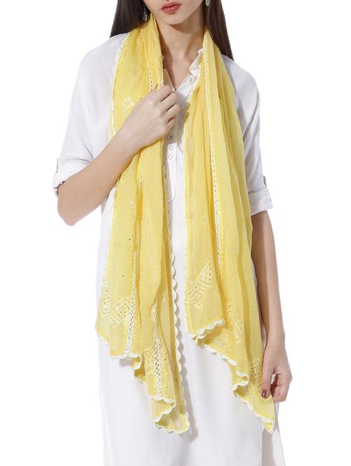 yellow georgette dupatta - 10297831 - Very Small Image - 1