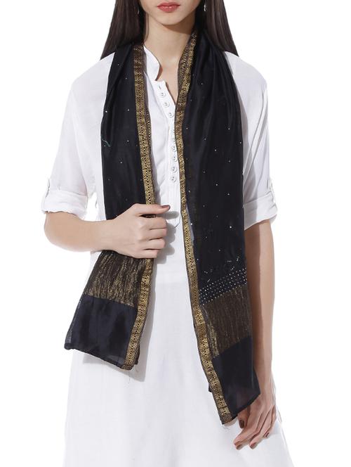 black viscose dupatta - 10297838 - Very Small Image - 1