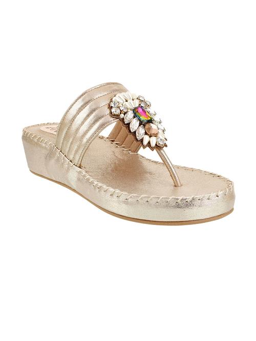 gold leatherette sandals - 10298584 - Very Small Image - 1