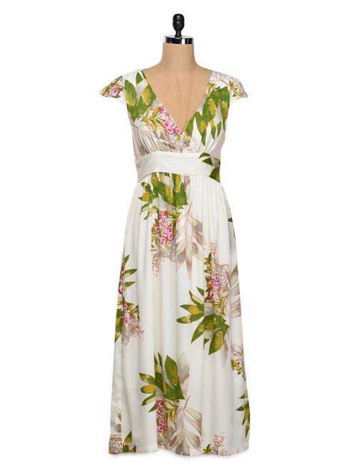 floral printed polycrepe dress - 1029943 - Very Small Image - 1
