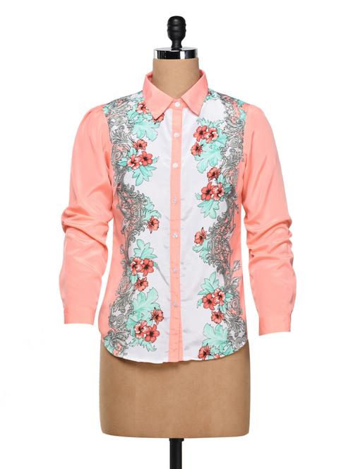 floral printed polycrepe shirt - 1029948 - Very Small Image - 1