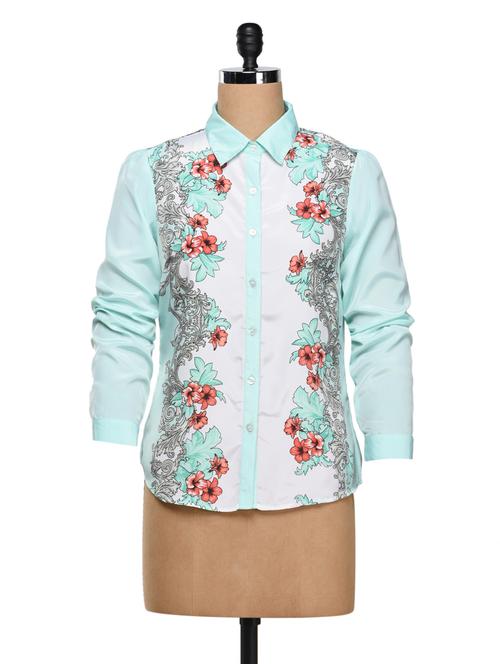 floral printed polycrepe shirt - 1029972 - Very Small Image - 1