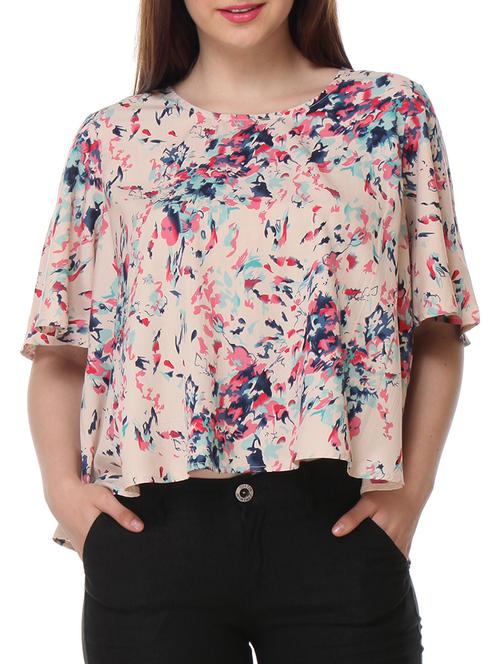beige crepe top - 10299860 - Very Small Image - 1