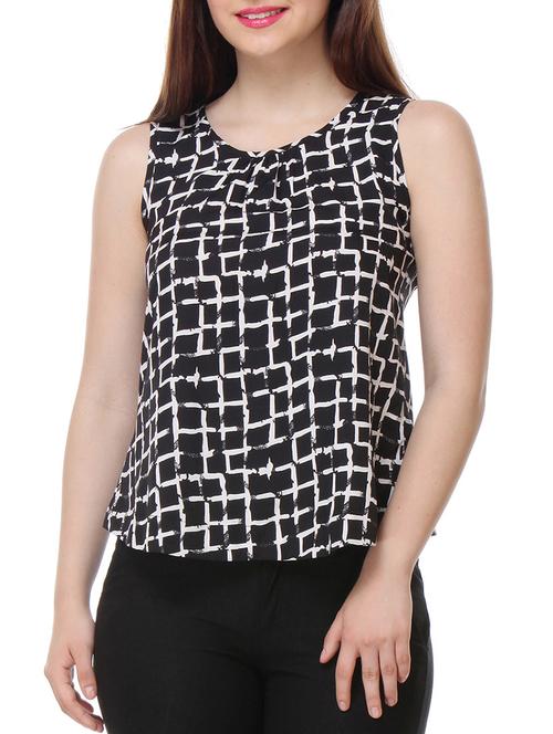 black & white crepe top - 10299864 - Very Small Image - 1