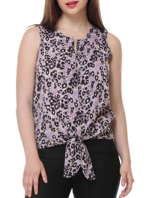 purple crepe asymmetric top - 10299866 - Very Small Image - 1