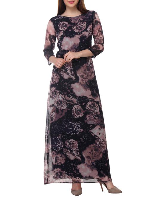 multicolored printed maxi dress - 10299883 - Very Small Image - 1