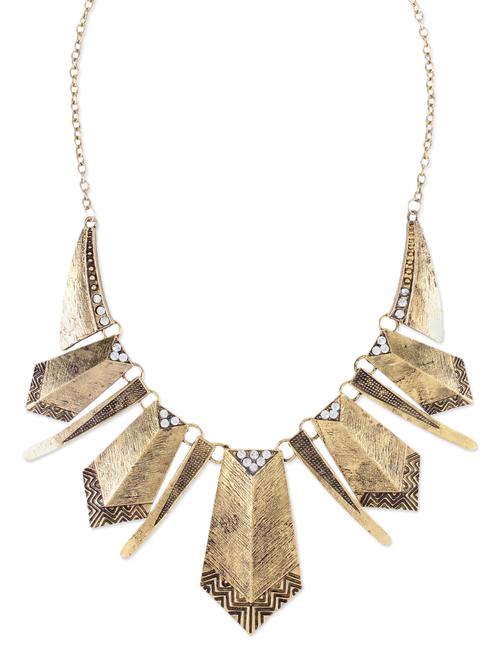 geometric pattern stone embellished necklace - 1030070 - Very Small Image - 1