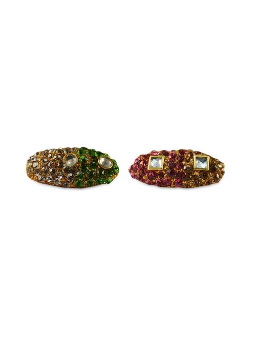 multi colored brass brooch - 10301106 - Very Small Image - 1