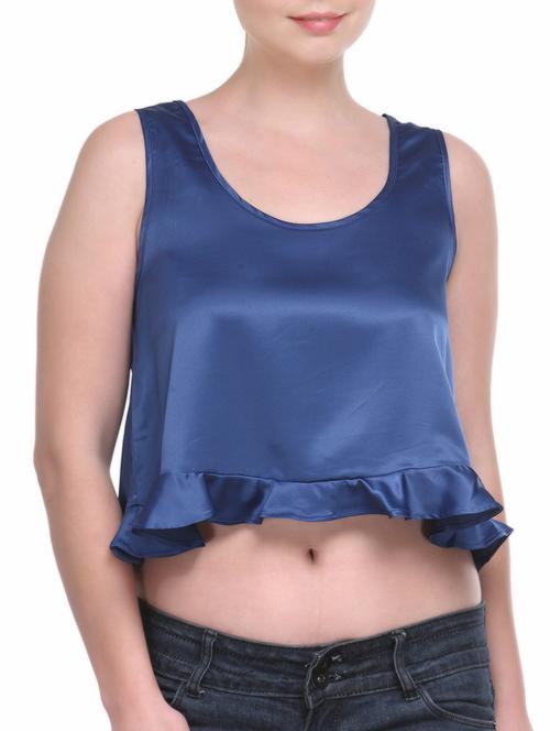 sleeveless satin crop top - 1030122 - Very Small Image - 1