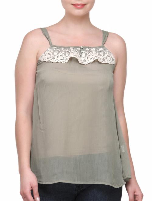 sleeveless crinkled chiffon top - 1030131 - Very Small Image - 1