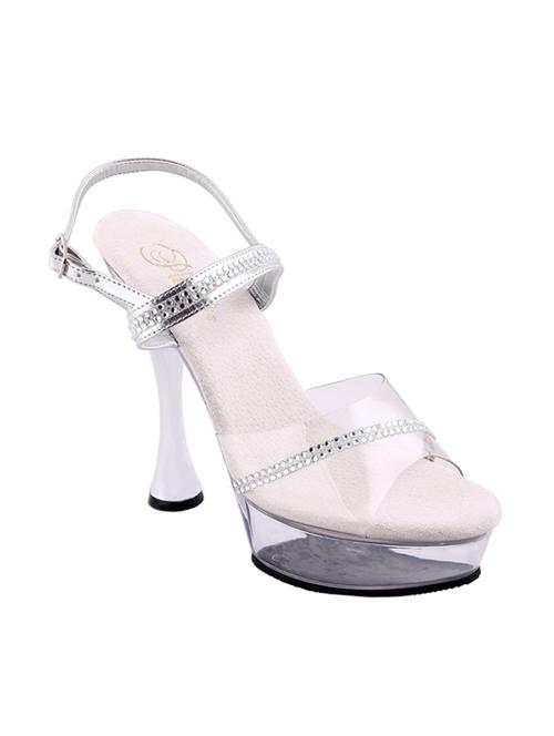white leatherette sandals - 10305007 - Very Small Image - 1