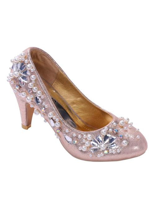 gold leatherette pumps - 10306001 - Very Small Image - 1