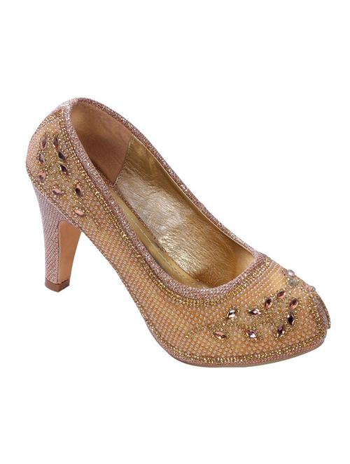 gold leatherette pumps - 10306005 - Very Small Image - 1