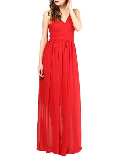 red georgette dress - 10306130 - Very Small Image - 1