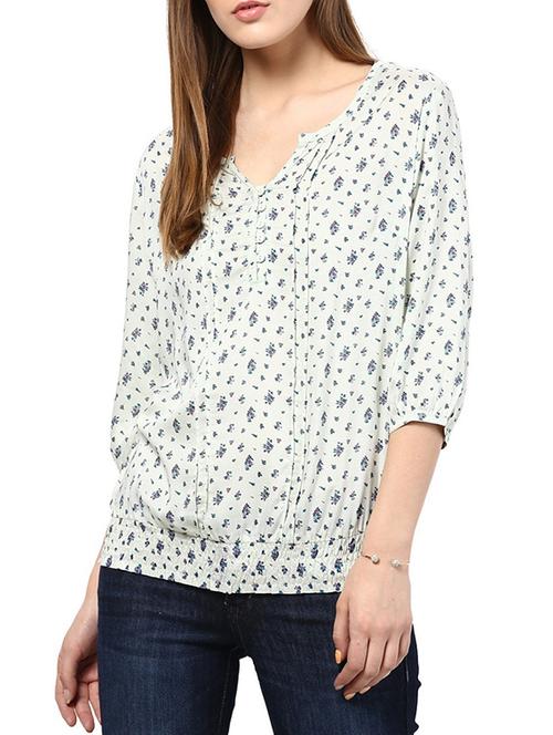 turquoise rayon top - 10306162 - Very Small Image - 1