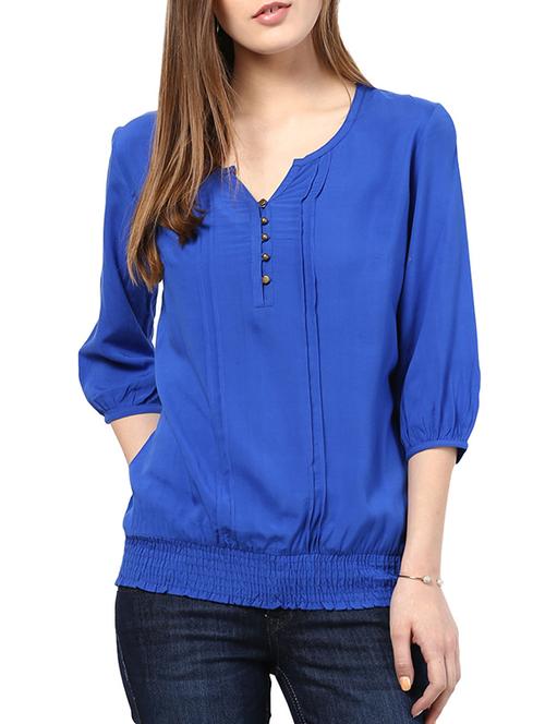 dark blue rayon top - 10306168 - Very Small Image - 1
