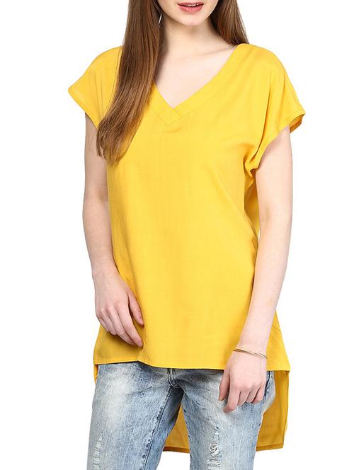 yellow rayon top - 10306179 - Very Small Image - 1