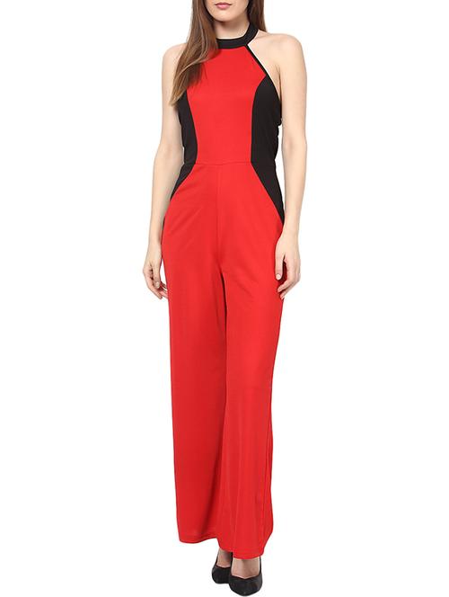 red polyester jumpsuit - 10306235 - Very Small Image - 1
