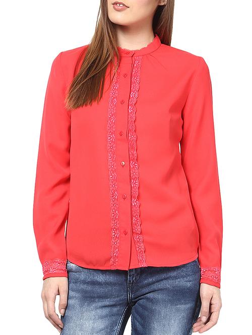 orange crepe top - 10306252 - Very Small Image - 1
