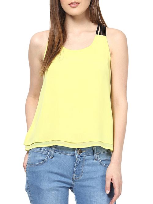 yellow georgette top - 10306274 - Very Small Image - 1