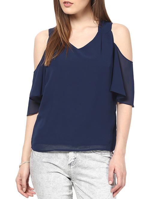 dark blue georgette top - 10306281 - Very Small Image - 1