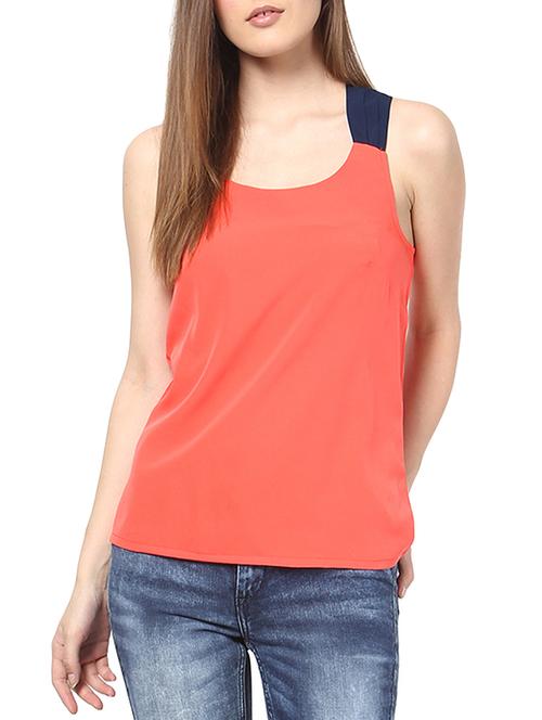 orange crepe top - 10306290 - Very Small Image - 1