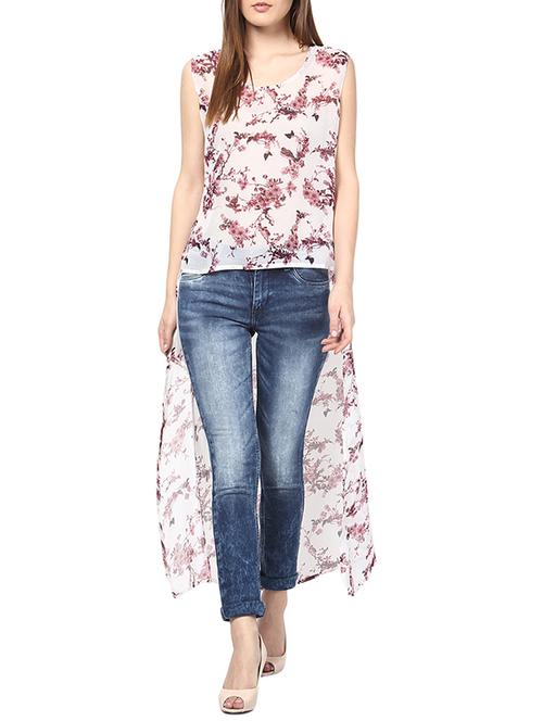 purple georgette top - 10306333 - Very Small Image - 1